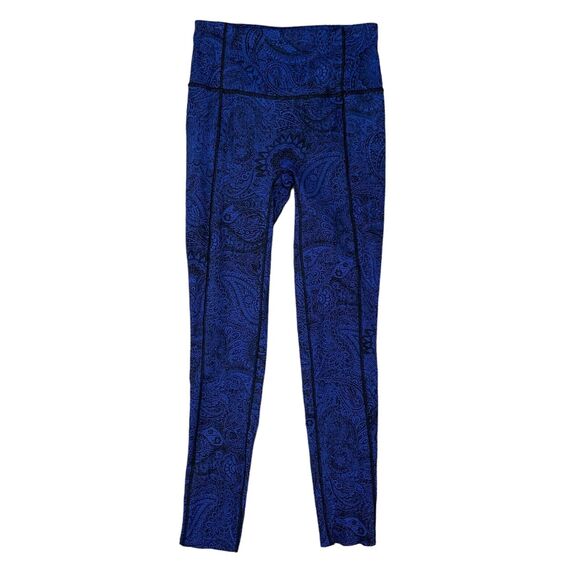 Lululemon Align Leggings Womens 4 Paisley Blue High Waist Athletic Pull On Pants - Picture 1 of 14
